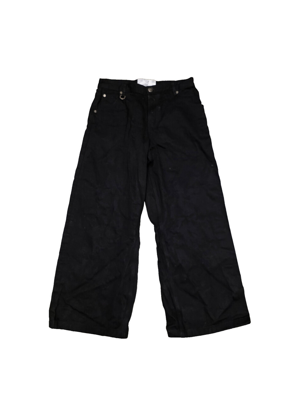 SG Sg Black Japanese Wide-Leg Selvedge with Button Fly 28x27 M Jeans denim